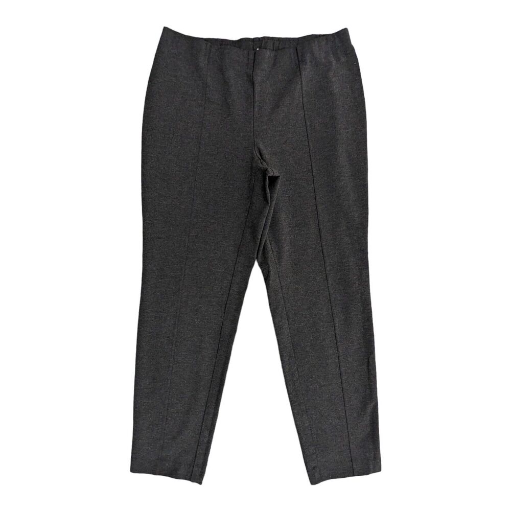 J.‎ Jill Slim Leg Ponte Pants Women Size L Inseam 28" Mid-Rise Dark Gray